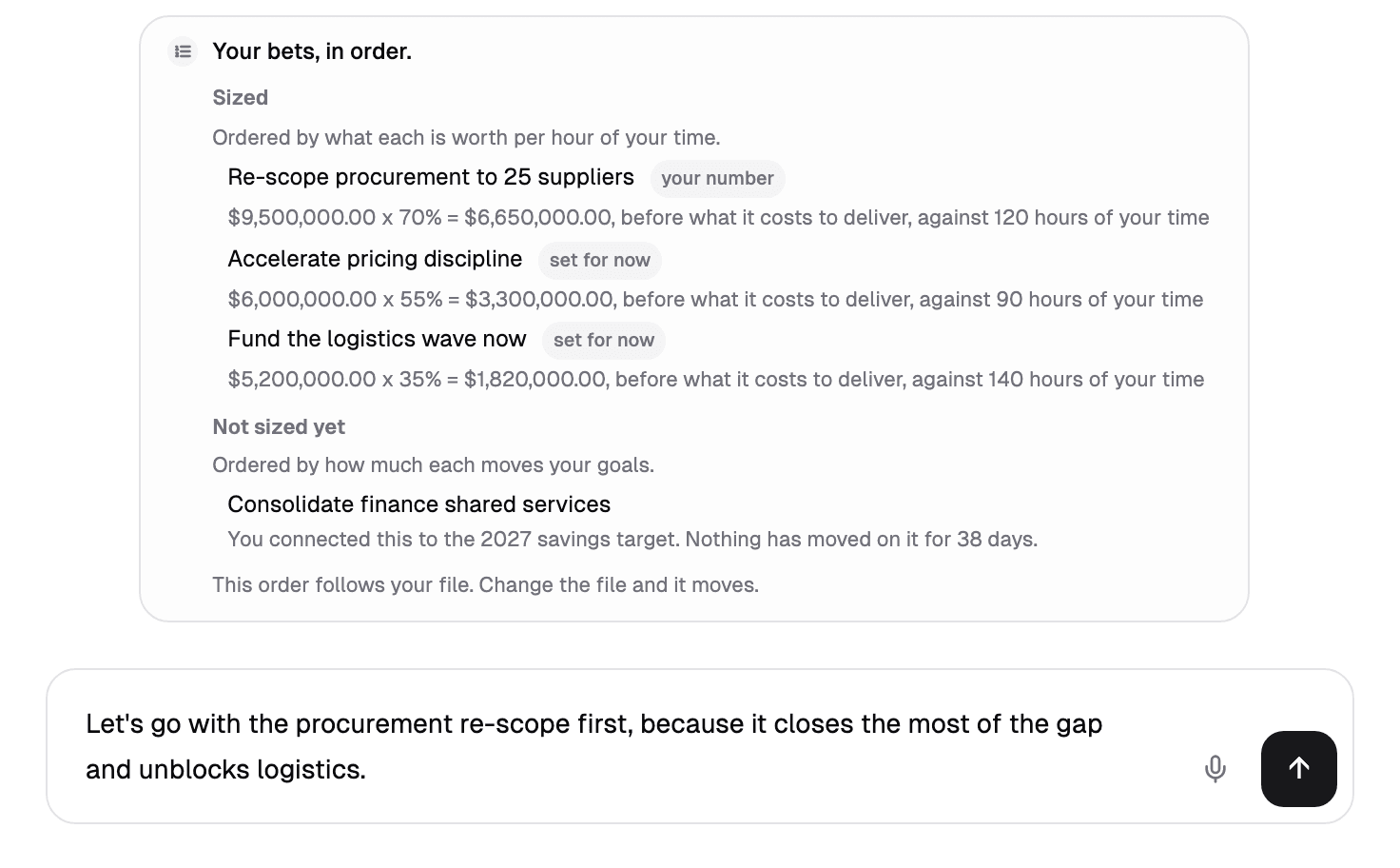 Kytherion product view, step 04: Decide and execute